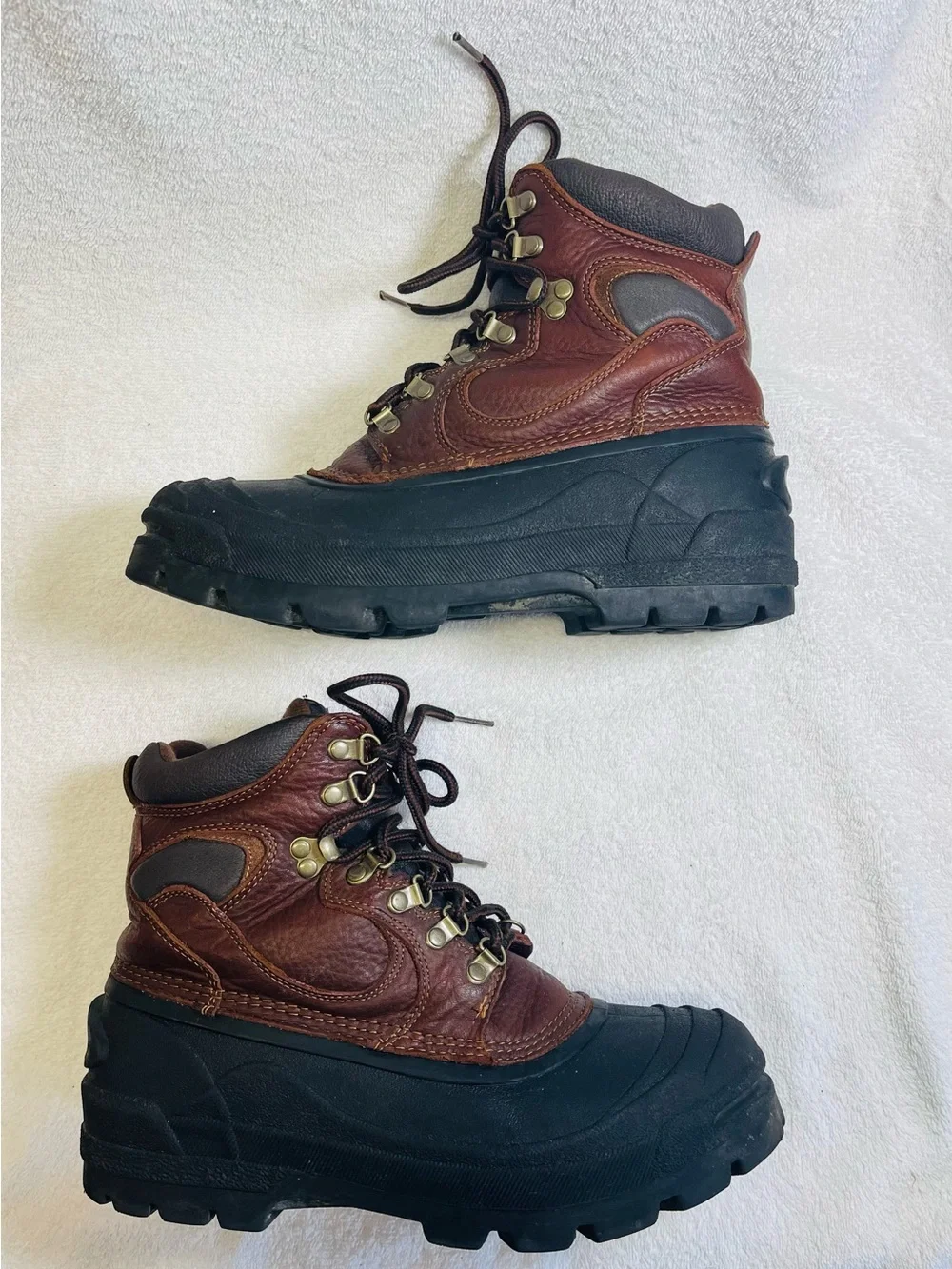 Trader Bay Leather Lace-Up Ankle Snow Hiking Boots Brown/Black Men’s Size 11